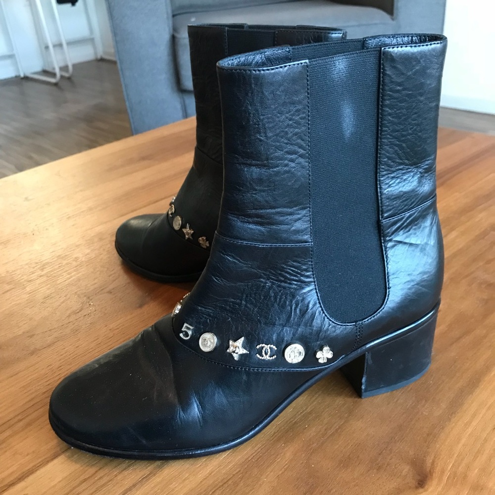 SOLD Chanel charm boots